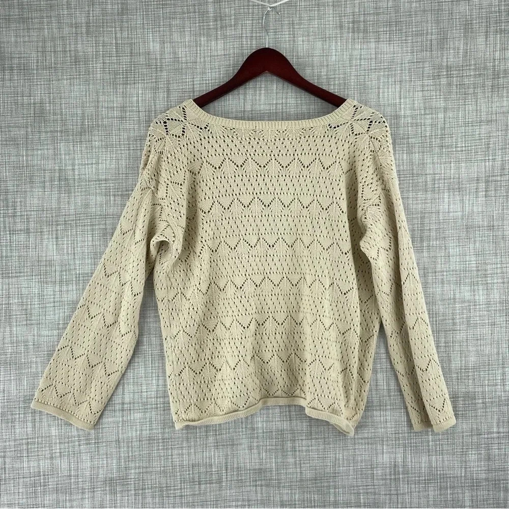 Mark Shale Womens Size S long sleeve Front lace loose knit sweater 1691 - Picture 5 of 7